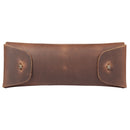 Londo Top Grain Leather Pen Case with Metal Snap Fastener, Pencil Pouch Stationery Bag
