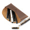 Londo Top Grain Leather Pen Case with Metal Snap Fastener, Pencil Pouch Stationery Bag