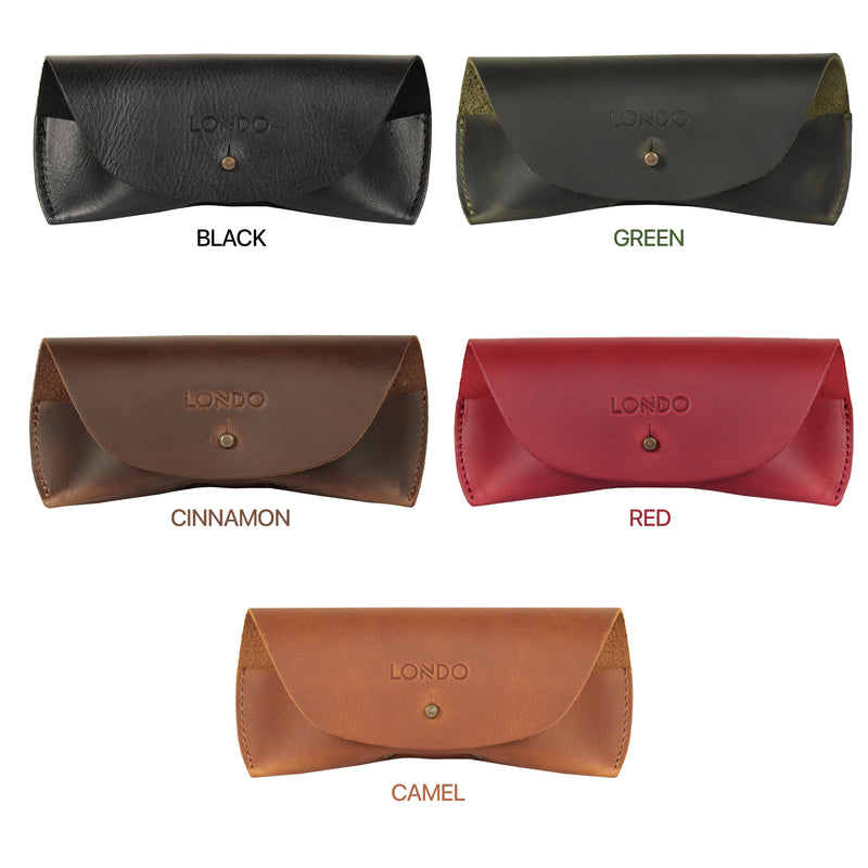 Londo Top Grain Leather Case for Eyeglass, Sunglasses, Goggles and Spectacles