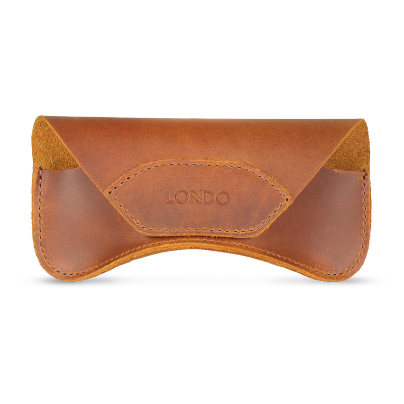Londo Top Grain Leather Case for Eyeglass, Sunglasses, Goggles and Spectacles with Magnetic Closure