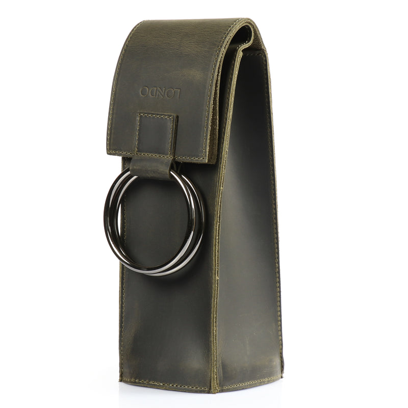 Londo Top Grain Leather Wine Bottle Holder and Carrier