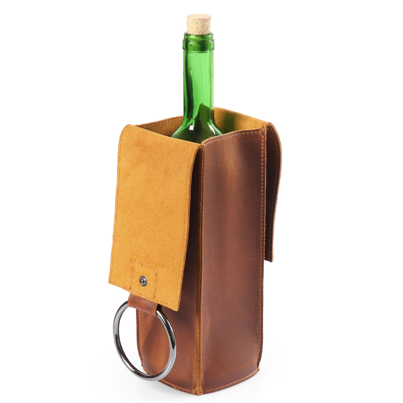 Londo Top Grain Leather Wine Bottle Holder and Carrier – MegaGear