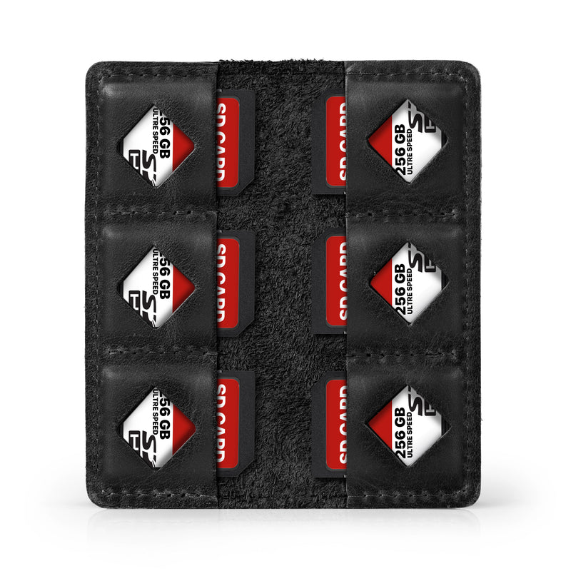 memory card sleeve MegaGear Leather SD Card Holder Green