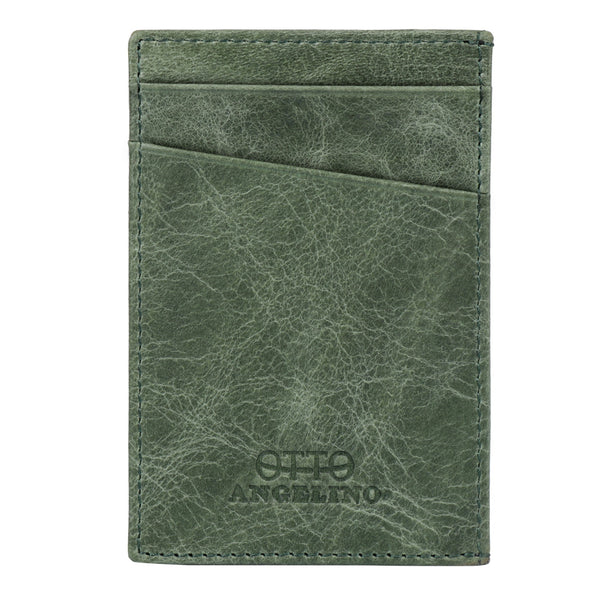 Otto Angelino Top Grain Leather Minimalist Wallet Bank Cards, Money, Driver's License, Unisex