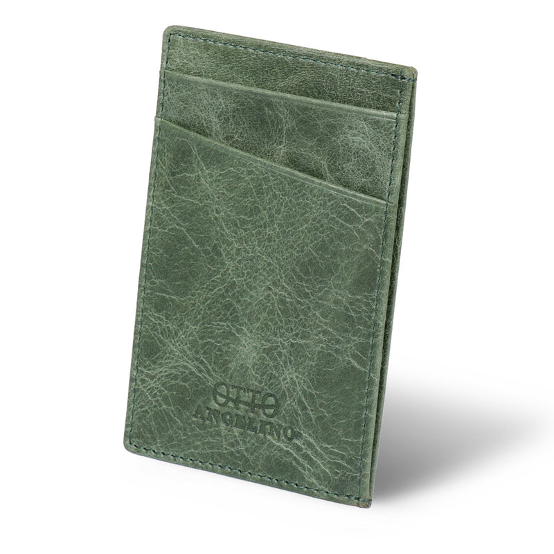 Otto Angelino Top Grain Leather Minimalist Wallet Bank Cards, Money, Driver's License, Unisex