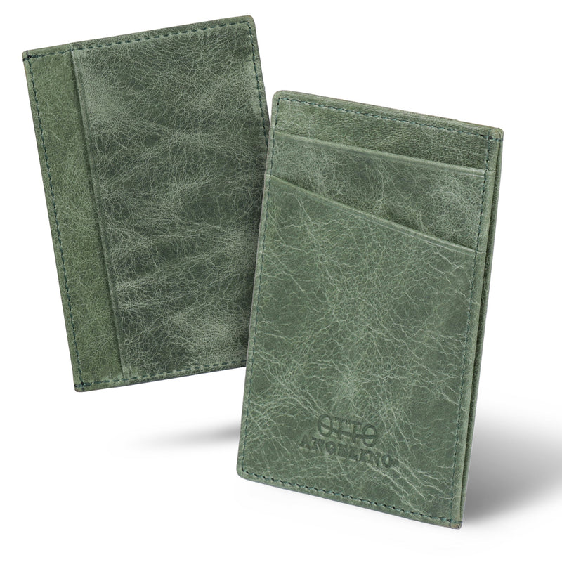 Otto Angelino Top Grain Leather Minimalist Wallet Bank Cards, Money, Driver's License, Unisex