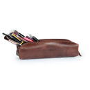 Londo Top Grain Leather Zipper Pen, Pencil and Cosmetic Case