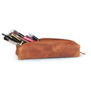 Londo Top Grain Leather Zipper Pen, Pencil and Cosmetic Case