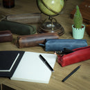 Londo Top Grain Leather Zipper Pen, Pencil and Cosmetic Case