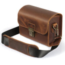 MegaGear Pebble Top Grain Leather Camera Messenger Bag for Mirrorless, Instant and DSLR Cameras