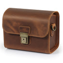 MegaGear Pebble Top Grain Leather Camera Messenger Bag for Mirrorless, Instant and DSLR Cameras