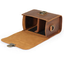 MegaGear Pebble Top Grain Leather Camera Messenger Bag for Mirrorless, Instant and DSLR Cameras