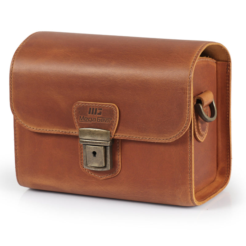 mega gear MegaGear Pebble Top Grain Leather Camera Messenger Bag for Mirrorless – MegaGear Store
