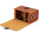 MegaGear Pebble Top Grain Leather Camera Messenger Bag for Mirrorless, Instant and DSLR Cameras