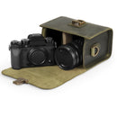 MegaGear Pebble Top Grain Leather Camera Messenger Bag for Mirrorless, Instant and DSLR Cameras