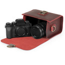 MegaGear Pebble Top Grain Leather Camera Messenger Bag for Mirrorless, Instant and DSLR Cameras