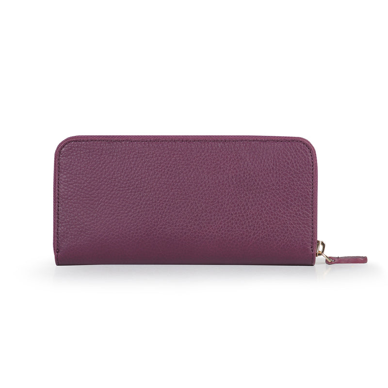Otto Angelino Leather Zippered Clutch with Phone Compatible Slots
