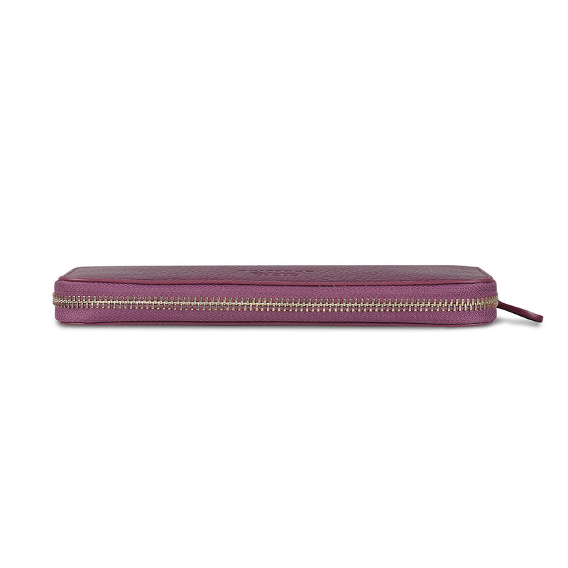 Otto Angelino Leather Zippered Clutch with Phone Compatible Slots