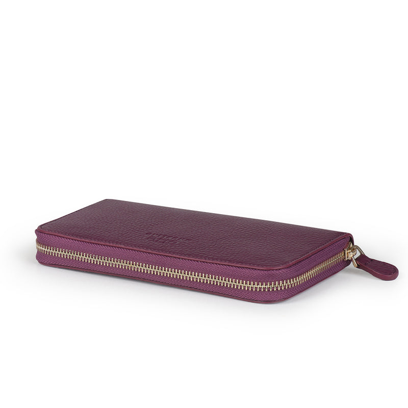Otto Angelino Leather Zippered Clutch with Phone Compatible Slots