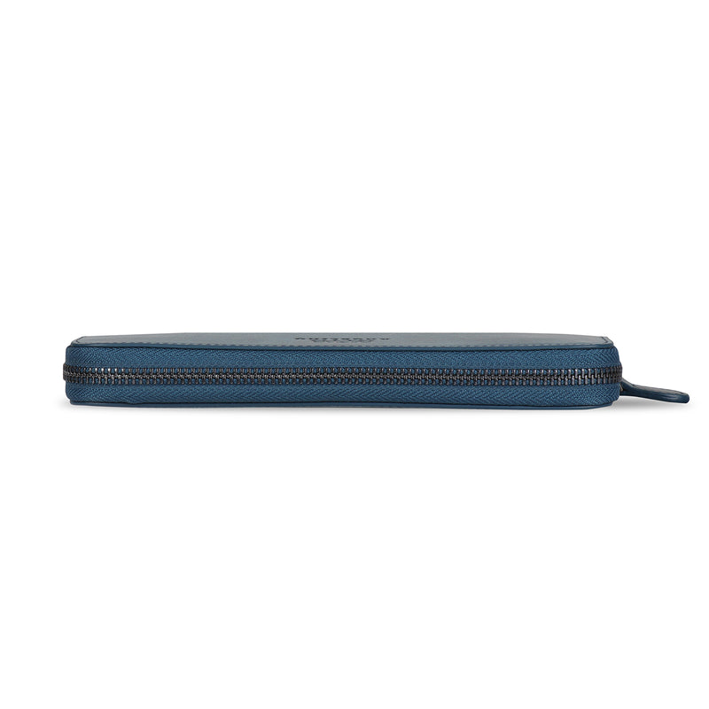 Otto Angelino Leather Zippered Clutch with Phone Compatible Slots