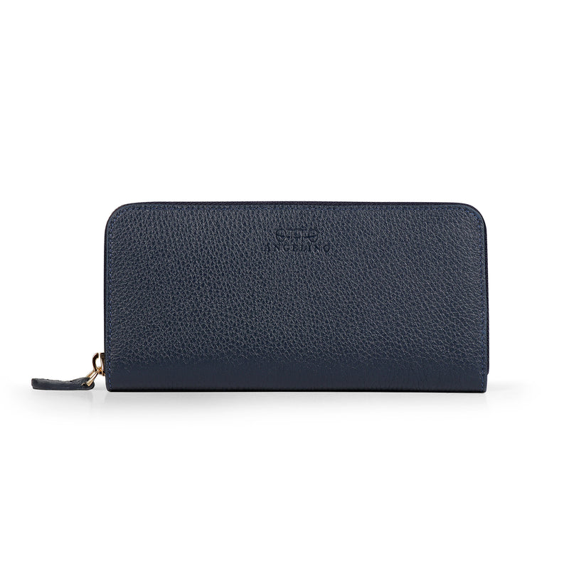 Otto Angelino Leather Zippered Clutch with Phone Compatible Slots