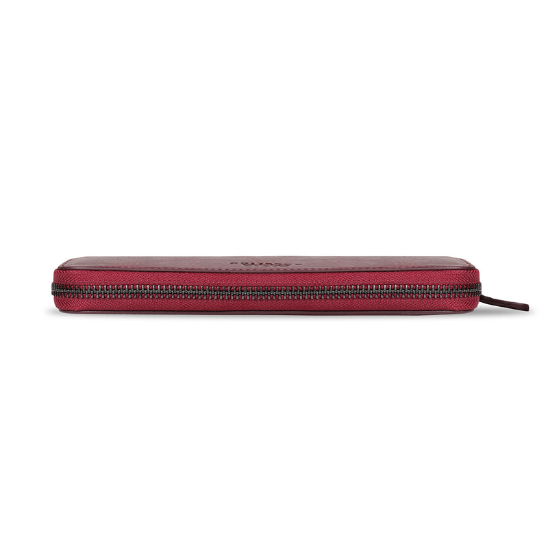 Otto Angelino Leather Zippered Clutch with Phone Compatible Slots