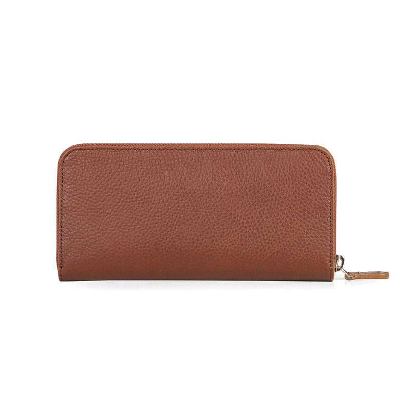 Otto Angelino Leather Zippered Clutch with Phone Compatible Slots