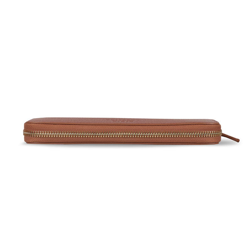 Otto Angelino Leather Zippered Clutch with Phone Compatible Slots