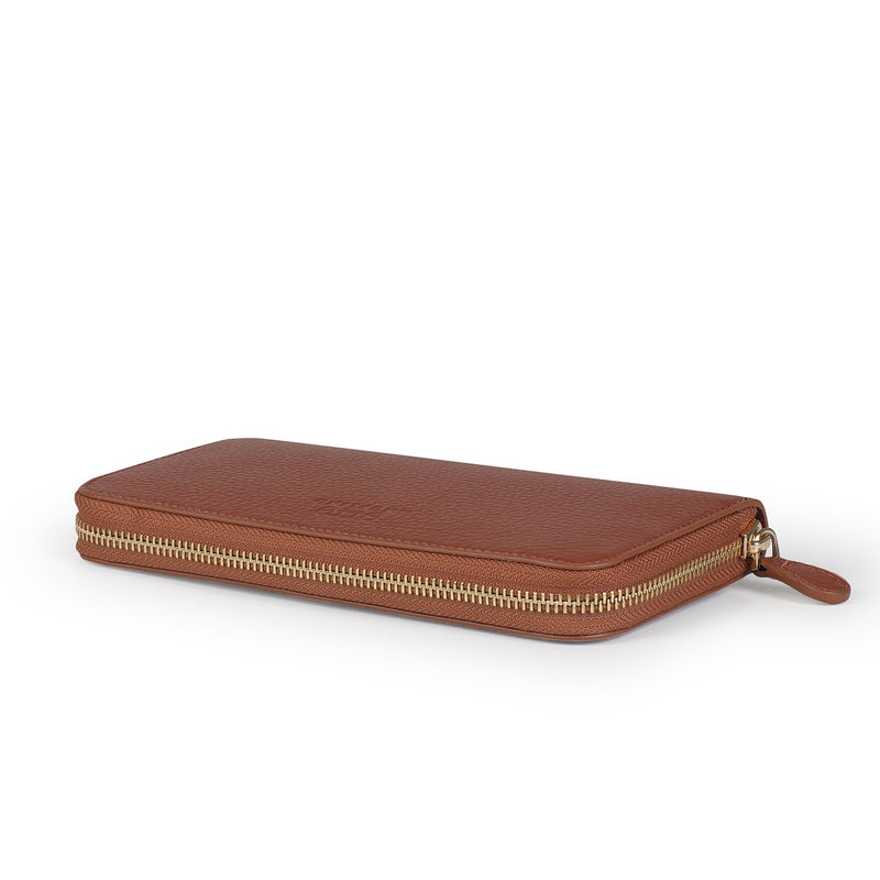 Otto Angelino Leather Zippered Clutch with Phone Compatible Slots