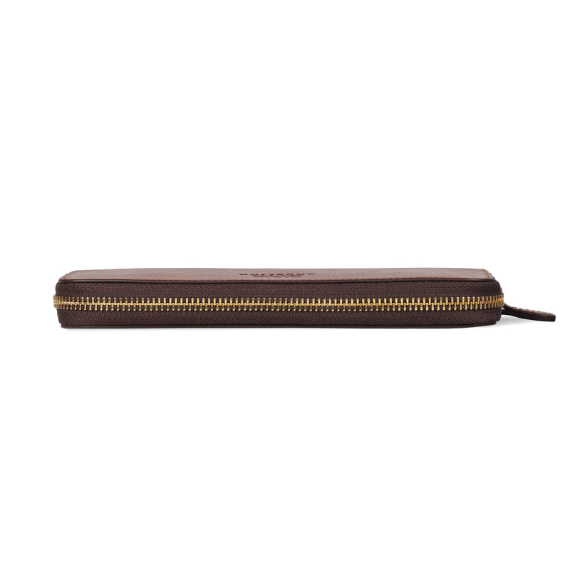 Otto Angelino Leather Zippered Clutch with Phone Compatible Slots
