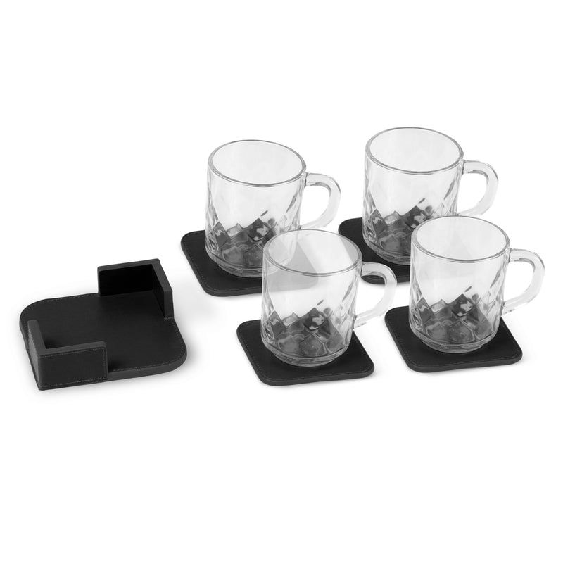 Londo Leather Coasters (Set of 4), Non-Slip Surface