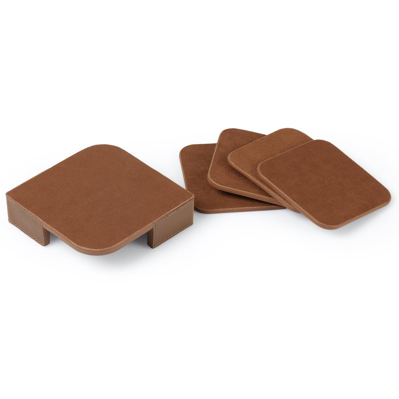 Londo Leather Coasters (Set of 4), Non-Slip Surface