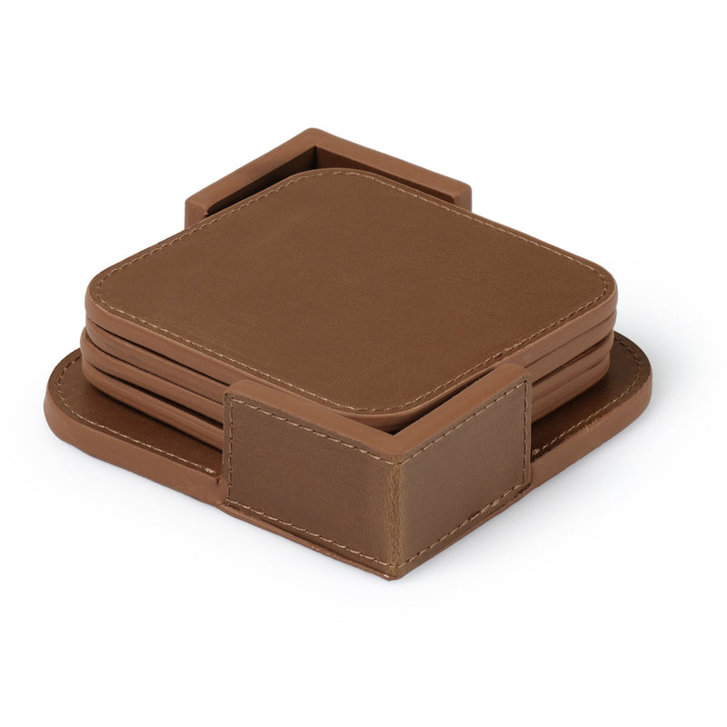 Londo Leather Coasters (Set of 4), Non-Slip Surface