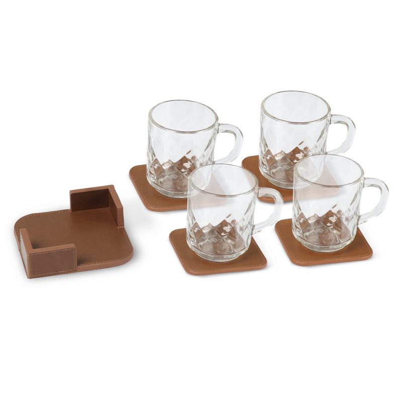 Londo Leather Coasters (Set of 4), Non-Slip Surface