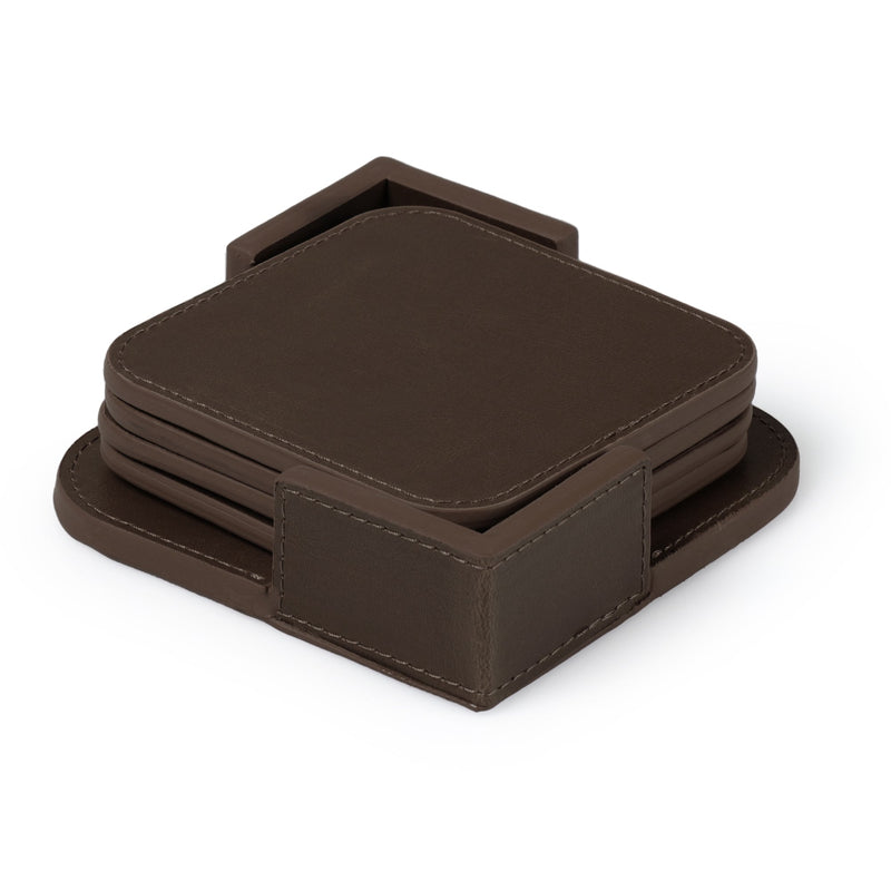 Londo Leather Coasters (Set of 4), Non-Slip Surface