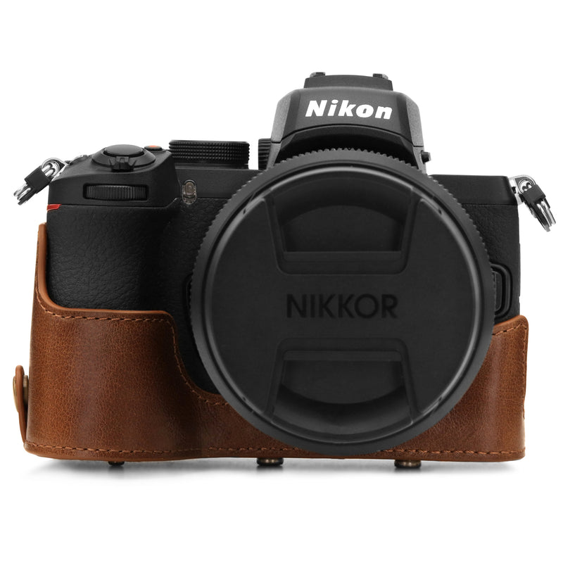 MegaGear Nikon Z50 (50-250mm) Ever Ready Top Grain Leather Camera Case