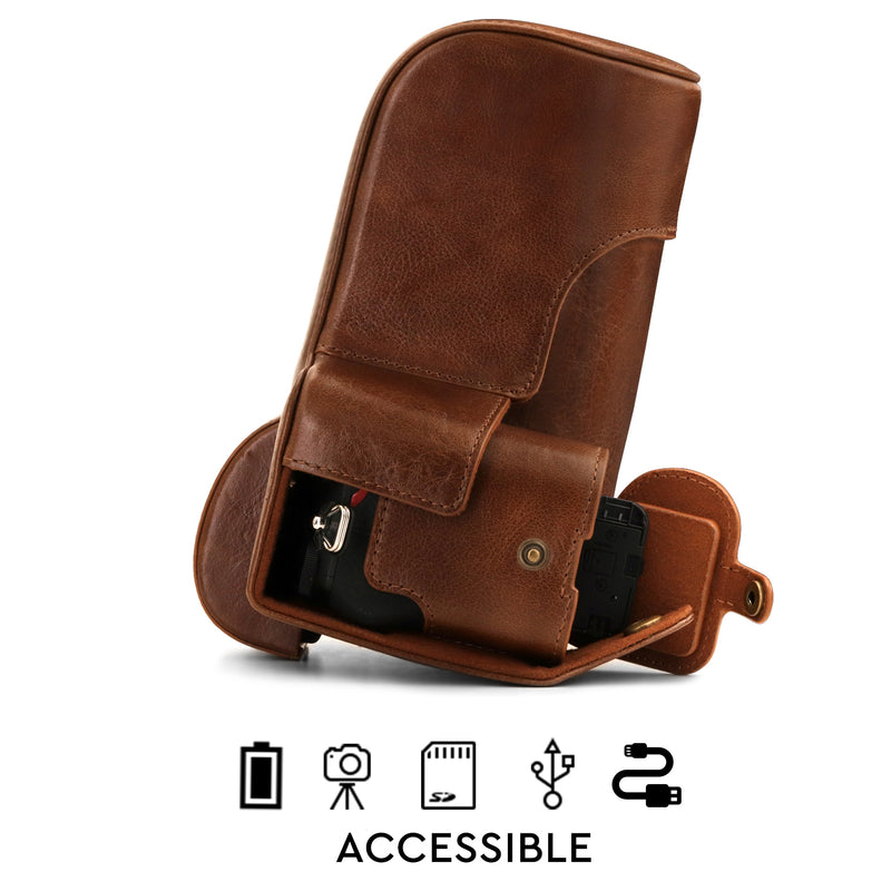 MegaGear Nikon Z50 (50-250mm) Ever Ready Top Grain Leather Camera Case