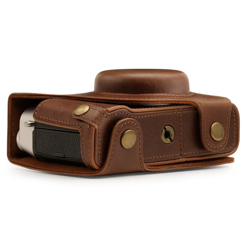 MegaGear Ever Ready – Custodia In Vera Pelle Per Fujifilm X-S10, Con Accesso A Batteria E Treppiede, Protezione Antiurto