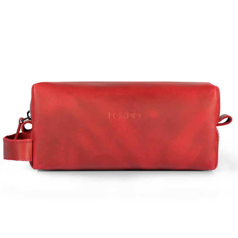Londo Top Grain Leather Travel Bag, Dopp Kit