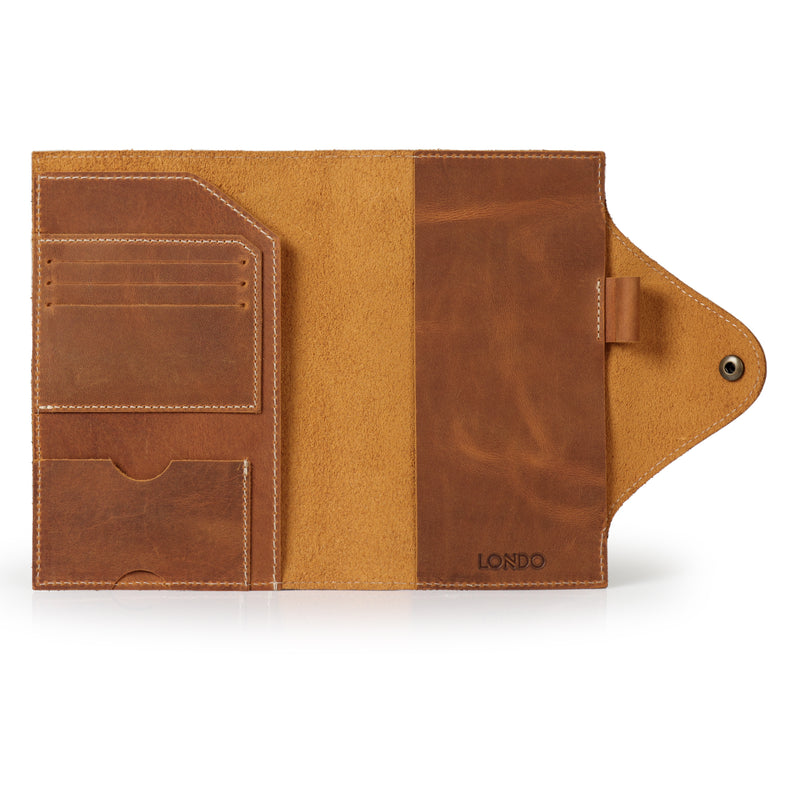 Leather portfolio - Men's Brown Leather Portfolio from Satchel & Page