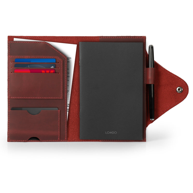 Londo Personalized Top Grain Leather Portfolio with Notepad (Snap Closure & Lock)