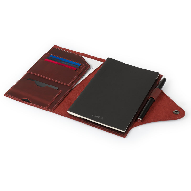 Londo Personalized Top Grain Leather Portfolio with Notepad (Snap Closure & Lock)