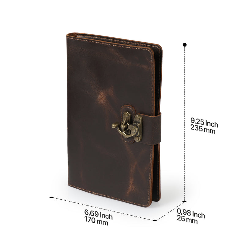 Londo Personalized Top Grain Leather Portfolio with Notepad (Snap Closure & Lock)