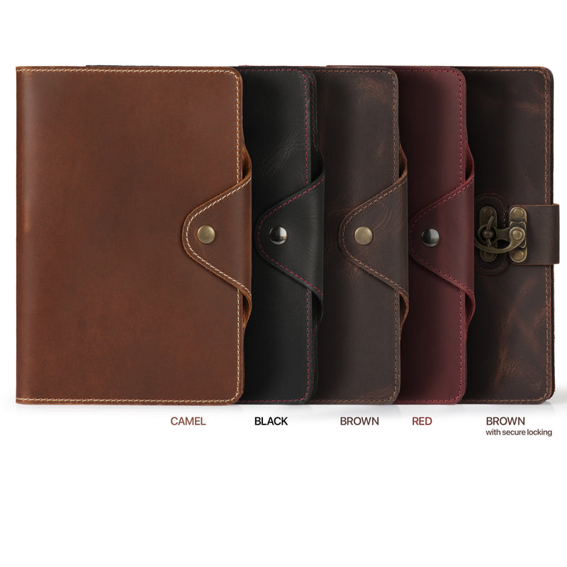 Londo Personalized Top Grain Leather Portfolio with Notepad (Snap Closure & Lock)