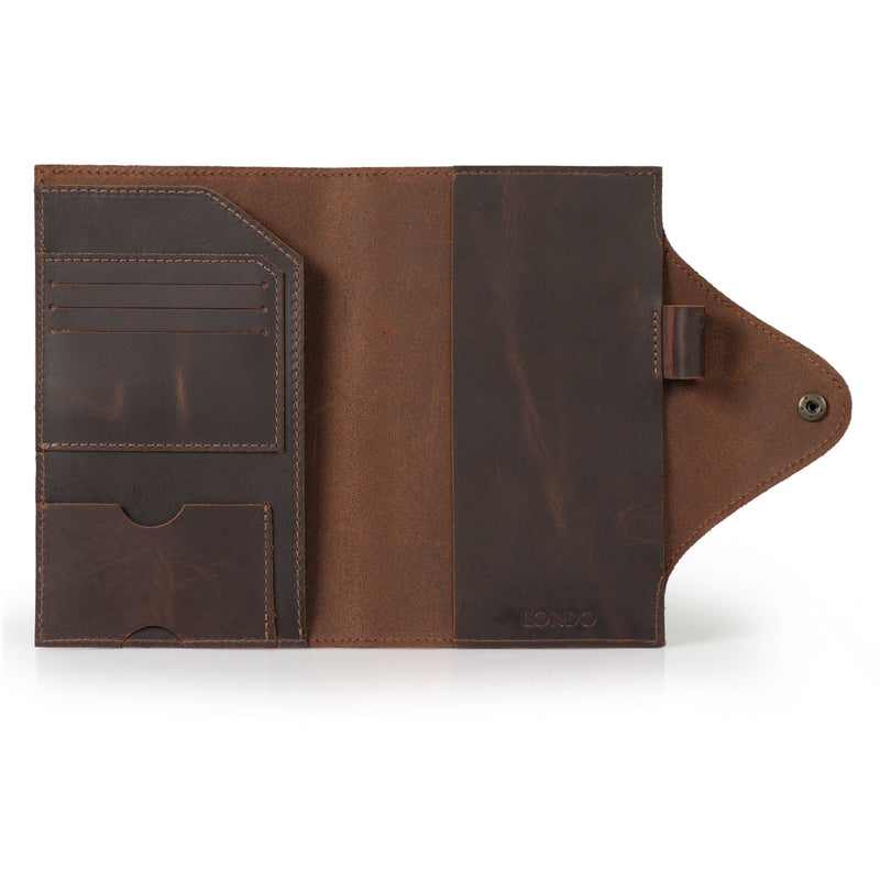 Londo Personalized Top Grain Leather Portfolio with Notepad (Snap Closure & Lock)