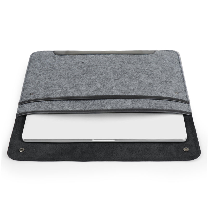 MegaGear Fine Leather and Fleece Sleeve Bag for MacBook Pro, MacBook Air and iPad Case