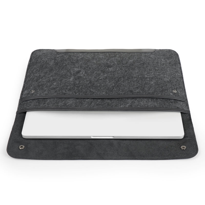 MegaGear Fine Leather and Fleece Sleeve Bag for MacBook Pro, MacBook Air and iPad Case