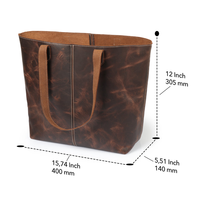 Londo Carmel Top Grain Leather Tote Bag