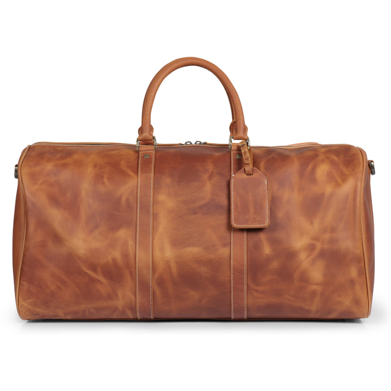 best travel duffel bags company Londo Genuine Top Grain Leather Duffle Bag, Vintage Retro Travel Bag – MegaGear Store