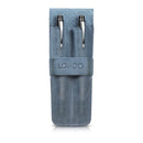 Londo Top Grain Leather Pen and Pencil Case with Tuck in Flap - Two Compartment
